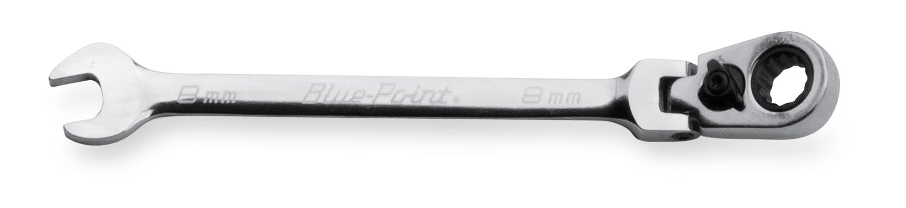 8 mm 12-Point Metric 15° Offset Flex-Head Ratcheting Box/Open-End Wrench (Blue-Point®) | BOERMF8A 8 mm 12-Point Metric 15° Offset Flex-Head Ratcheting Box/Open-End Wrench (Blue-Point®) | BOERMF8A